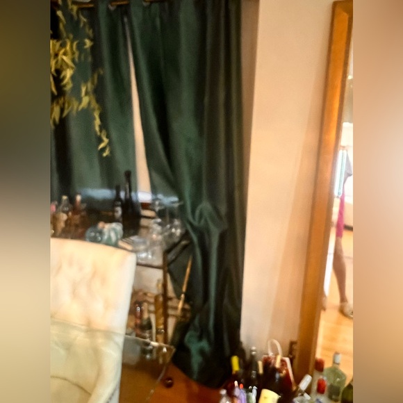 COPY - COPY - COPY - Teal silk look window panels - 54 x 92 inches - Picture 3 of 6